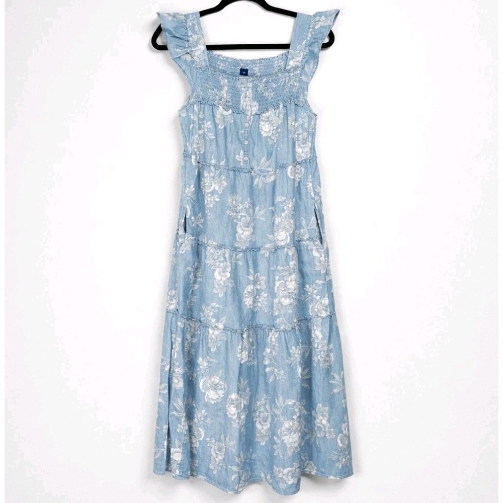 Old Navy Womens XS French Countryside Cottagecore Tiered Floral Milkmaid Dress